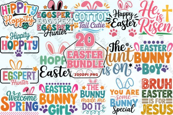 Download Easter Typography Bundle PNG - Easter typography Collection