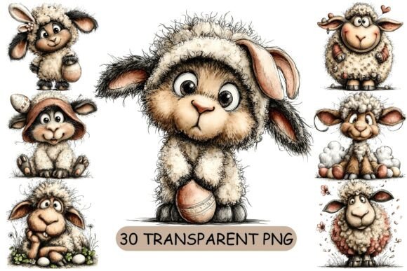 Download 30 Easter Lamb PNG Clipart Bundle - Premium Resources