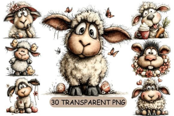 Download 30 Whimsical Easter Lamb PNG Clipart - Premium Resources