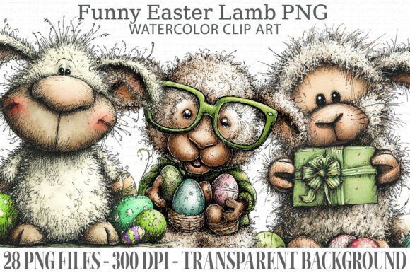 Download Funny Easter Lamb PNG Bundle - Premium Resources