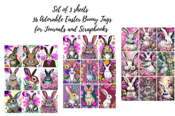 Download 3 Sheets of Easter Bunny Design Tags - Premium Resources