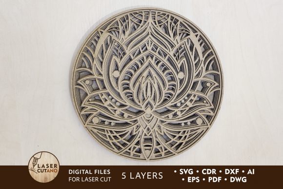 Download Multilayer Cut Files - Lotus Mandala - Multilayer cut files Collection